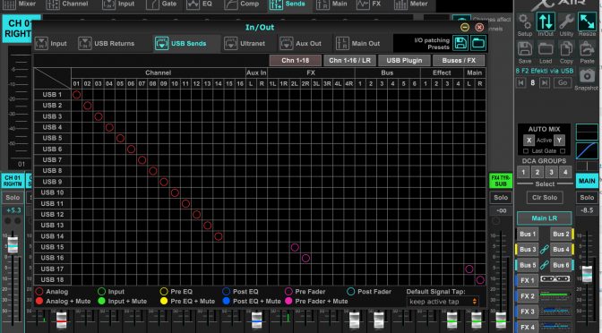 Reaper studio ja Behringer X18 mikseri. Miten X Air efekti liitetään osaksi Raper studiota, kuin se olisi VST efekti.