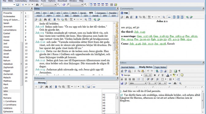 Jesus har sparat det goda vinet på sista! Så här bygger man upp nordiska språken med e-Sword Bibleprogram som gratis!